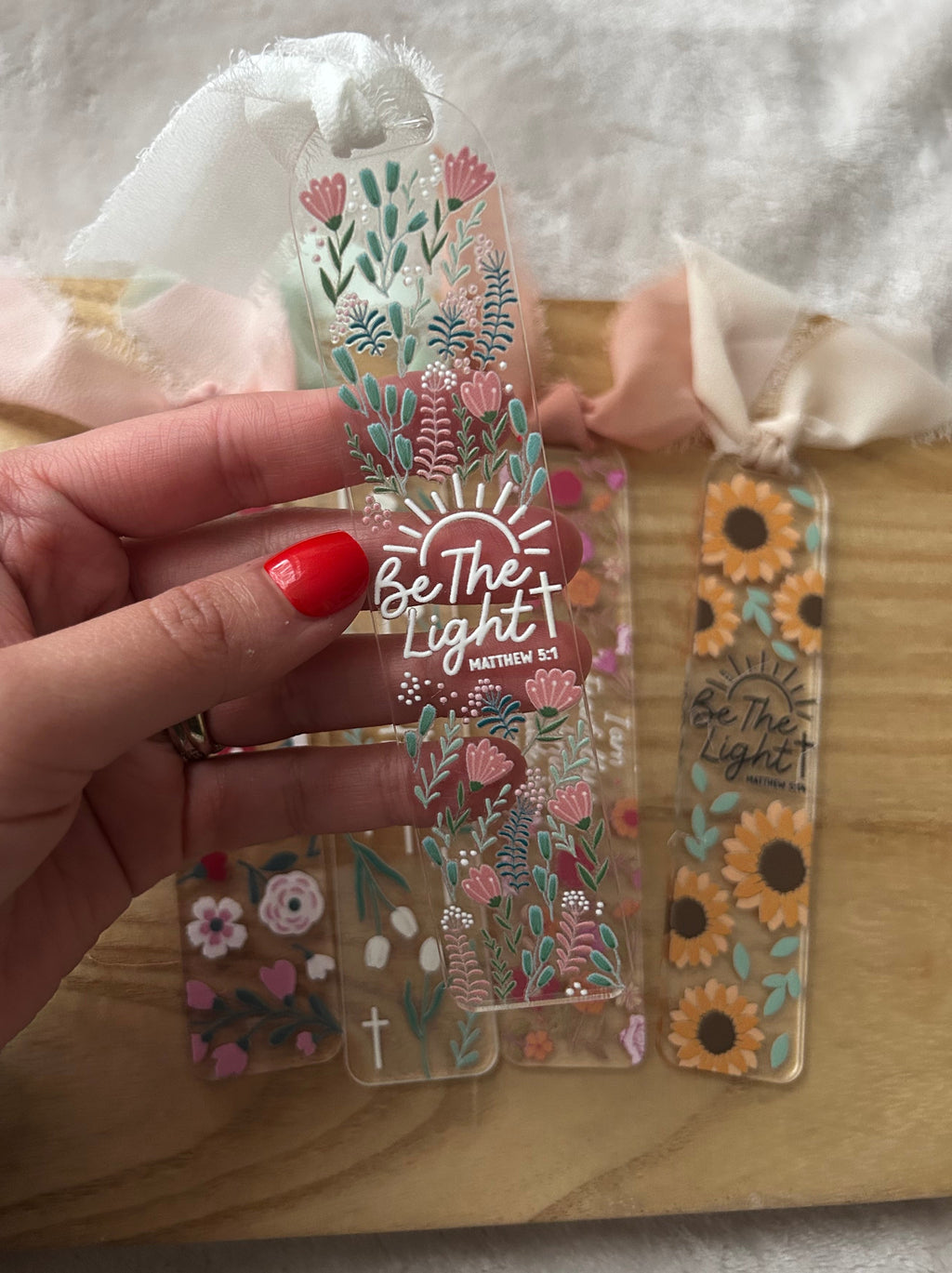 Be The Light Floral Bookmark