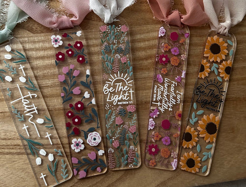 Be The Light Floral Bookmark